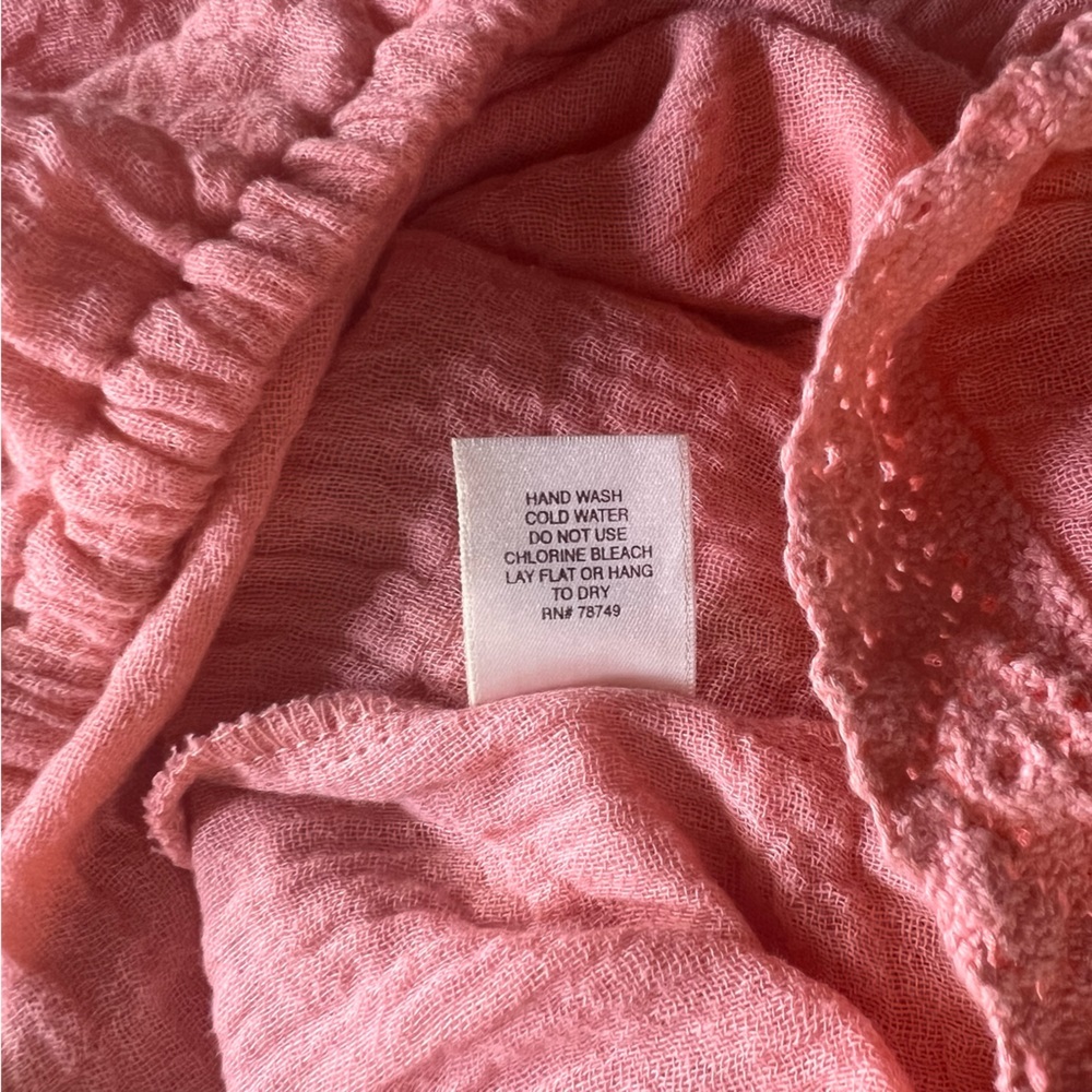 Arden B | strapless, cropped, coral blouse w/elasticated hems, size small​ - Picture 10 of 10